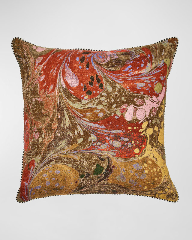 Marbleized Throw Pillow, 18" Square